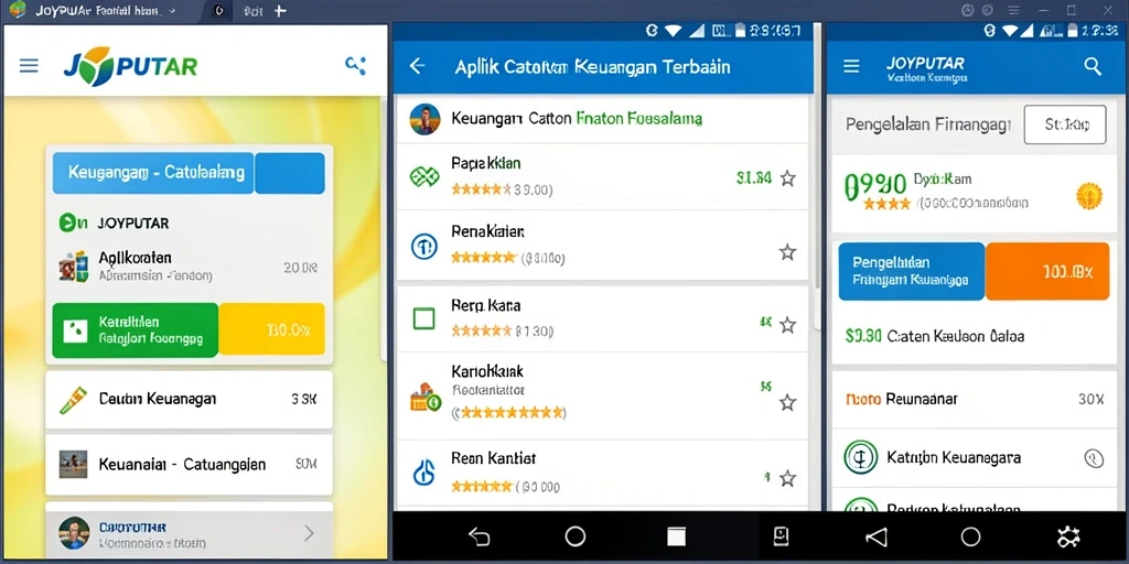 Tampilan antarmuka aplikasi JOYPUTAR untuk catatan keuangan yang intuitif.
