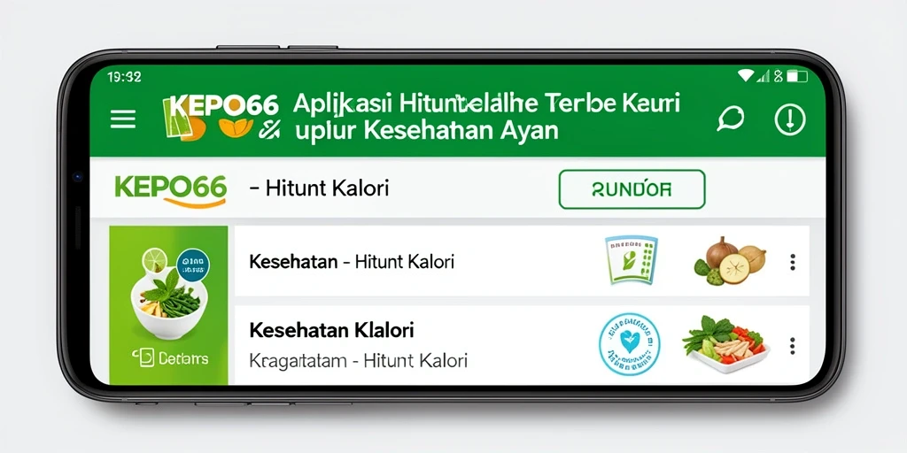 Tampilan antarmuka KEPO66 untuk perhitungan kalori yang mudah.