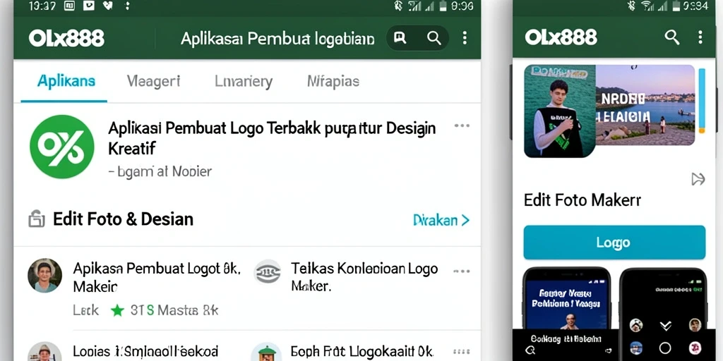 Antarmuka OLX888 yang user-friendly untuk membuat logo profesional.