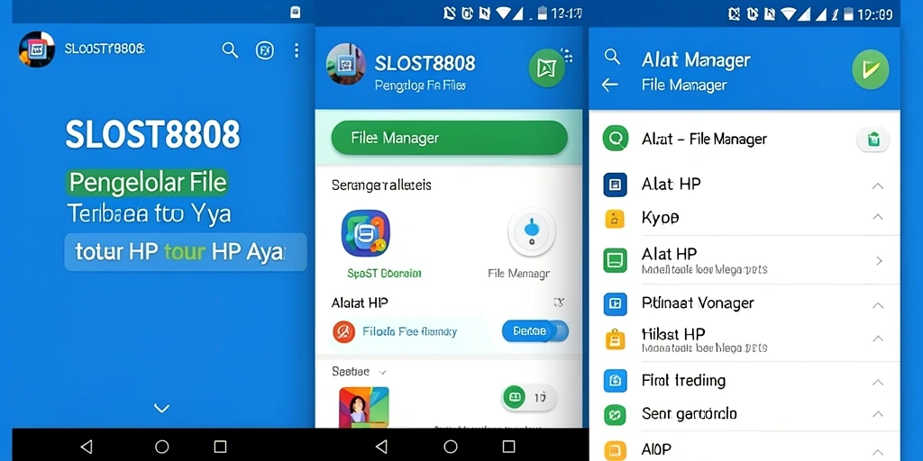 Tampilan antarmuka pengguna SLOST8808 untuk pengelolaan file