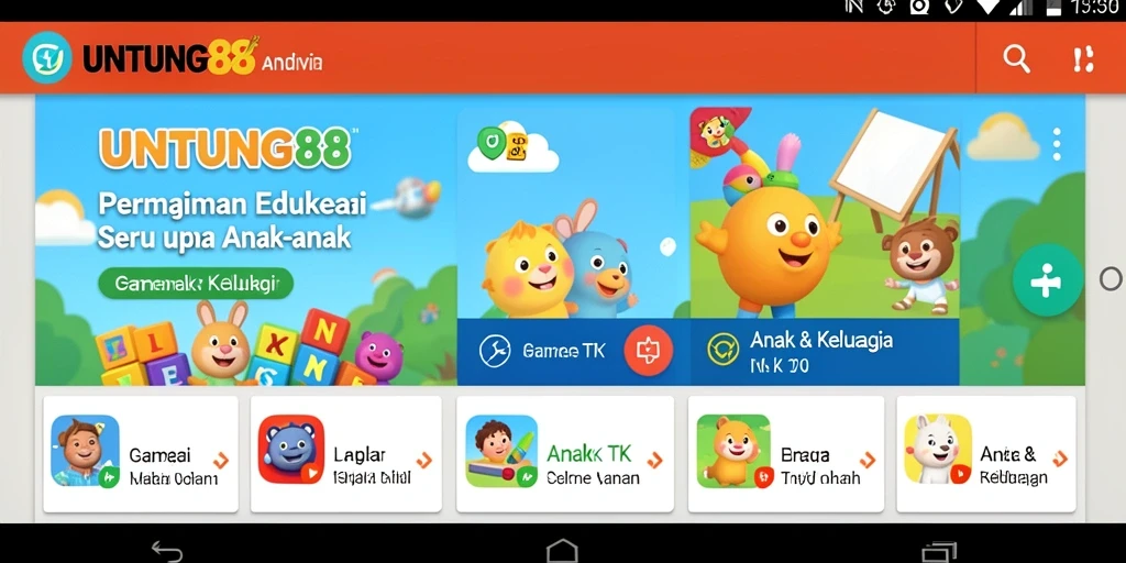 Tampilan antarmuka menarik dan edukatif dari UNTUNG88 untuk anak-anak.
